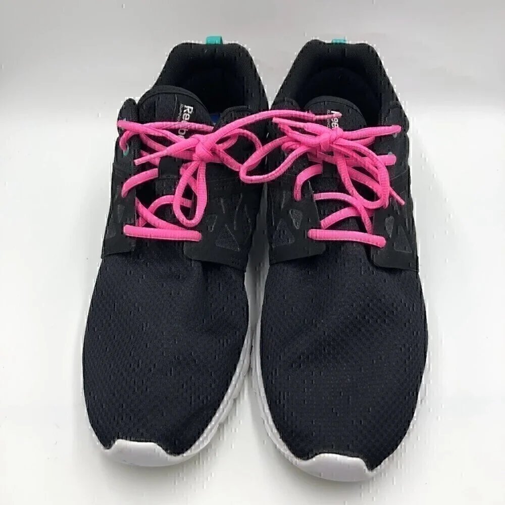 Reebok Women's Black Running Athletic Shoes Hot Pink Accents Sublite Size 12